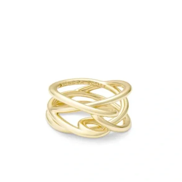 Kendra Scott Gold Myles Band Ring. Size 8 - Picture 1 of 5